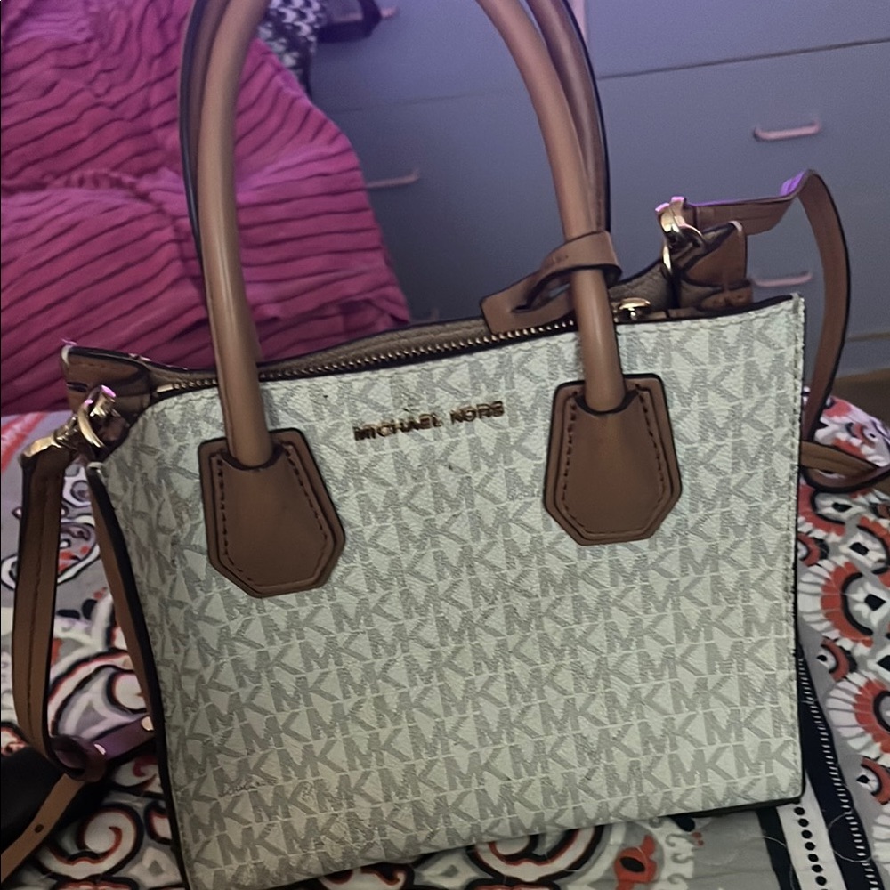 Michael Kors White and Tan Women's Bag